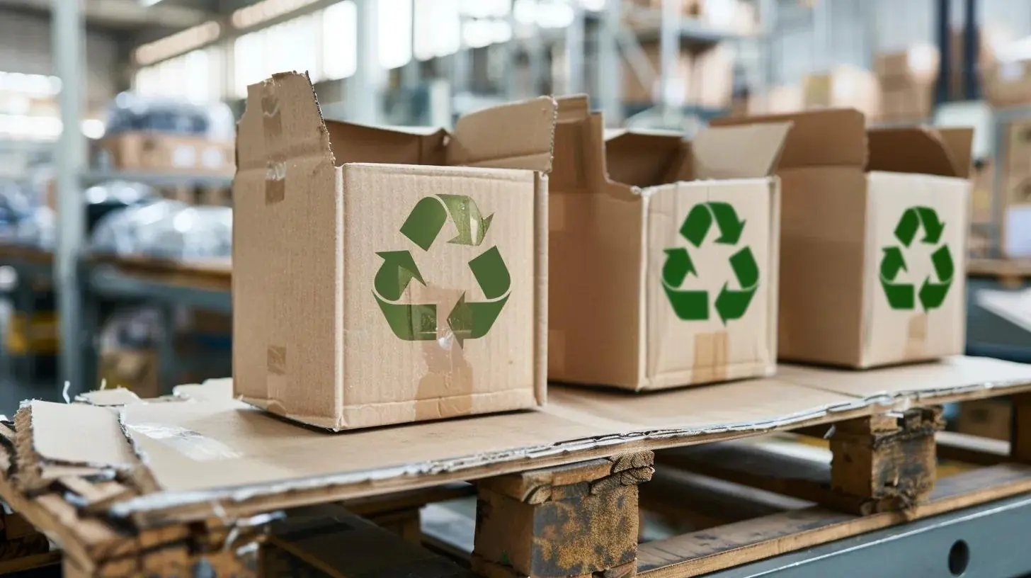 embalaje ecológico en fábrica moderna